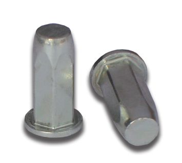M5 Steel Large Flange, Full Hex Rivet Nut - Closed End